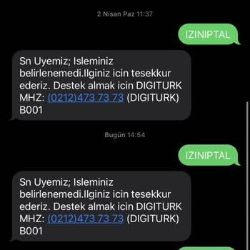 Tod Ve Digiturk SMS İptal Etmiyor