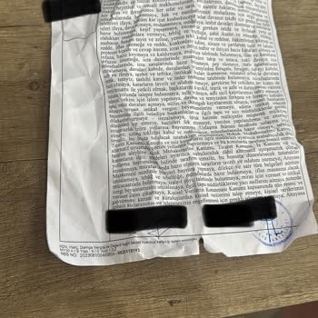 Aras Kargo Özel Evrak Yırtık Ve Buruş Buruş