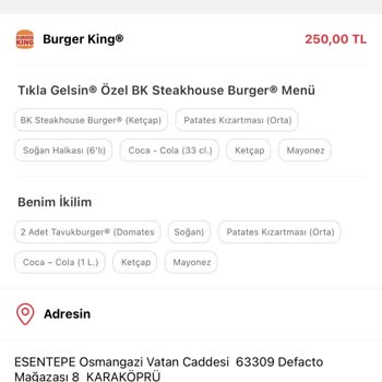 Tıkla Gelsin Sipariş İptali Muhatap Bulamama