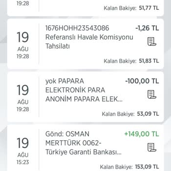 Papara Para Transferi Gelmedi