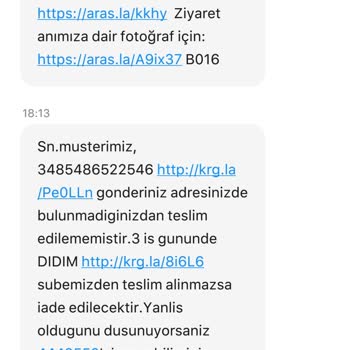 Aras Kargo Üzgünüz Sizi Evinizde Bulamadık