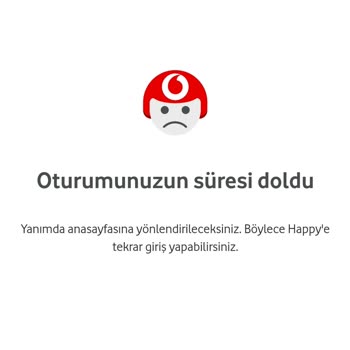 Vodafone Yanımda "oturumunuz Süresi Doldu" Hatası