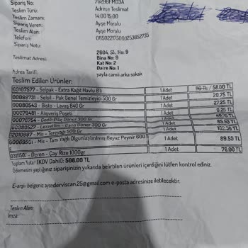 Şok Market Eksik Ürün Gönderdi
