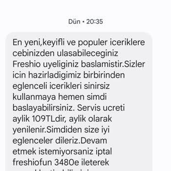 Freshio Fun Üyelik İşlemiyle İlgili Mağduriyet