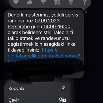 Arçelik Altus 1 Ay Randevu Süresi