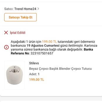 Trendyol'dan Siparişim İptal Edildi