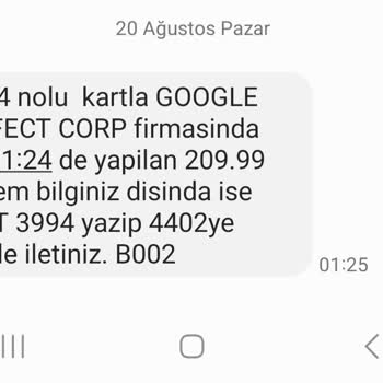 Perfect Corp. Perfect Corp Kartımdan Bilgim Dışında 209.99 TL Para Çekti