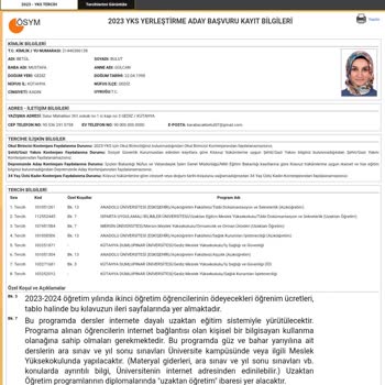 ÖSYM YKS Tercih Sonucu Mağduru