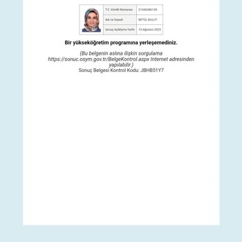 ÖSYM YKS Tercih Sonucu Mağduru