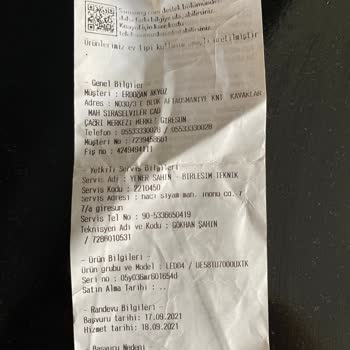Samsung TV Kusurlu Ürün