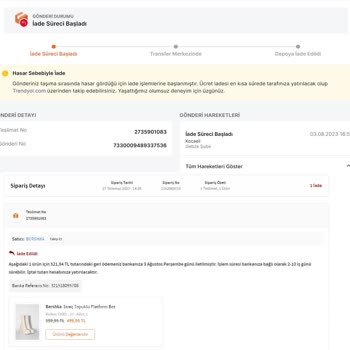 Trendyol Kargomu İl İl Gezdirdi Ve Hasarlandı Diye Teslim Etmedi!