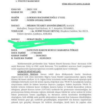 Migros Mahkeme Kararına Uymuyor