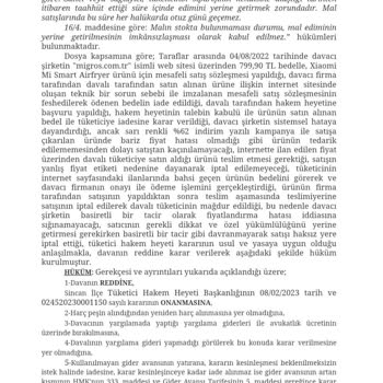 Migros Mahkeme Kararına Uymuyor