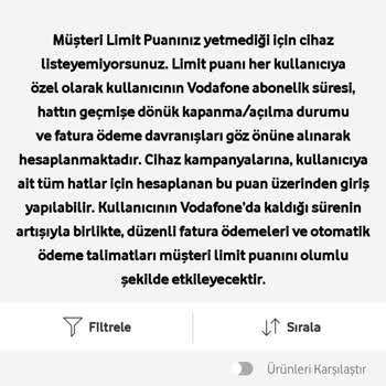 Vodafone Müşteri Puanı Hatası