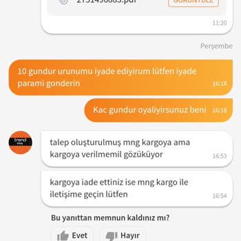 MNG Kargo Ürünüm İade Edilmedi