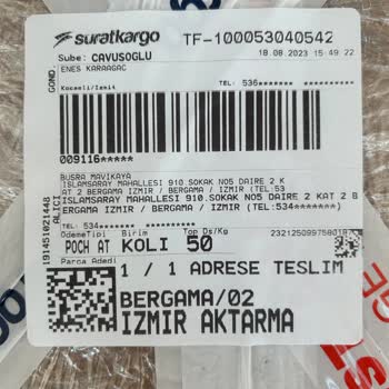 Fahiş Fiyat Farkı Sürat Kargo