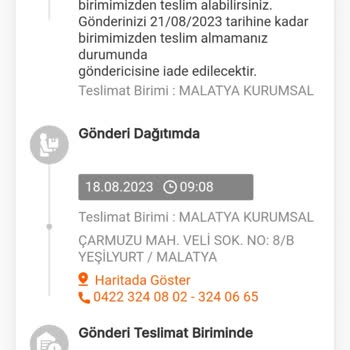 MNG Kargo Malatya Kurumsal Şube Kargomu Teslim Etmiyor