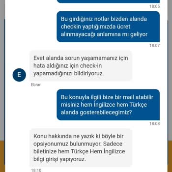SunExpress Hava Yolları Online Check-in Yapmayıp Ücret Alıyorlar.