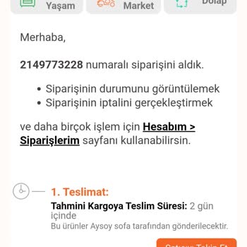 Trendyol Aysoy Sofa Keyfi Ürün İptali
