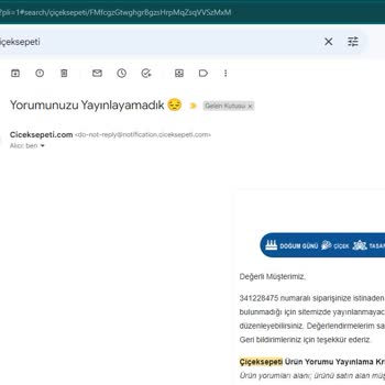 Çiçek Sepeti Bozuk Ürünü İade Almıyor Ve Fatura Göndermiyor