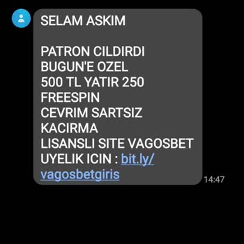 Vodafone Bahis Sitelerinden Gelen Mesajlar