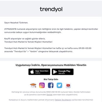 Trendyol Sokak Adını Hatalı Gösterdi Ücretimi İade Etmedi