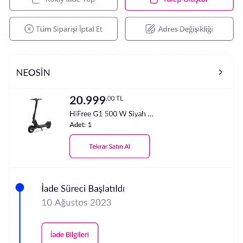 Neosin Elektrikli Scooter Alışverişi