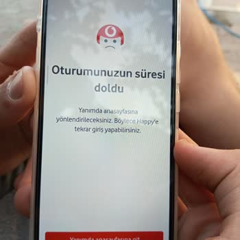 Vodafone Hapy Ye Girdiğimde Hata Veriyor