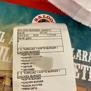 Saloon Burger Lezzetsizlik Ve Kalitesizlik