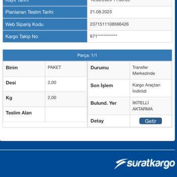 Sürat Kargo Kargom İkitelli Aktarmada Takili Kaldı