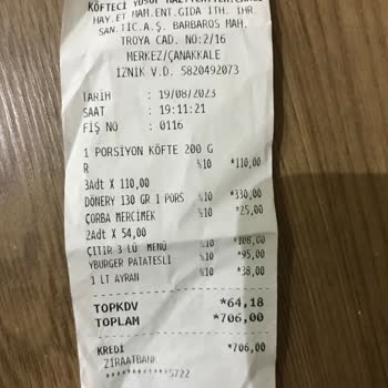 Köfteci Yusuf İçinden Kıl Çıkan Döner Tabağı