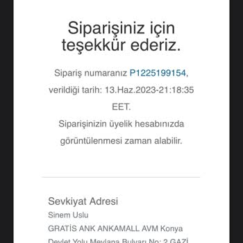 Gratis Ten Gelmeyen Ve Para İadesi Yapılmayan Ürün