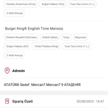 Burger King Fazla Ödeme Alınması