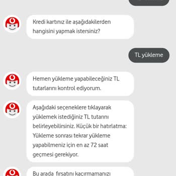 Vodafone Tl Yükleme Alt Limit Sorunu