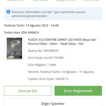 ÇiçekSepeti Teslim Edilmeyen Ürün