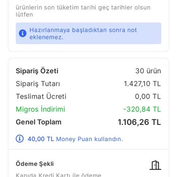 Migros Siparişin Teslim Edilmemesi