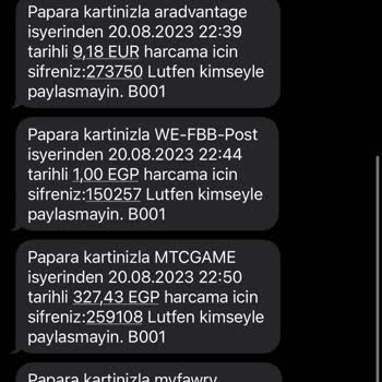 Papara Kartımdan Onayım Olmadan Harcama Yapılmaya Çalışılıyor