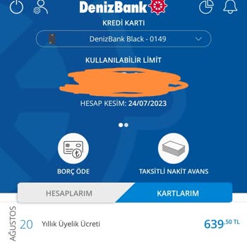 Denizbank Yıllık Üyelik Ücreti