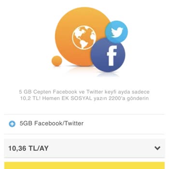 Turkcell 5 GB Ek Sosyal İnternet Paketi