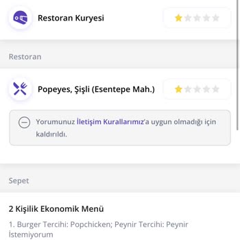Getir, Popeyes Ve Kuryesi Pişmanlıktır