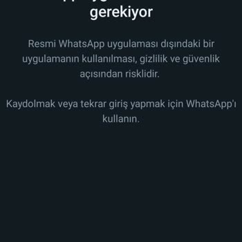 WhatsApp Resmi Uygulama Hatası