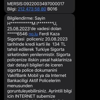 VakıfBank İzinsiz Kredi Kartımdan Hayat Sigorta Poliçesi Yeniliyor