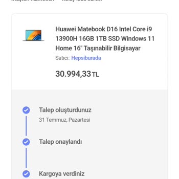 Hepsiburada Huawei Matebook D16 Hoparlör Arızası