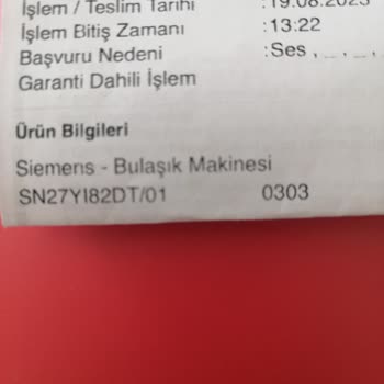 Siemens Bulaşık Makinesinin Ses Sorunu