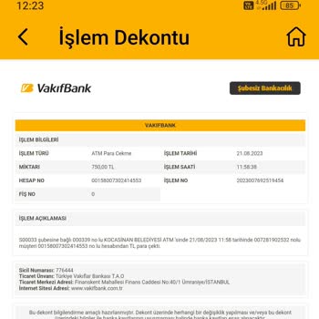 Hatalı İşlem VakıfBank ATM Den Alınamayan Para