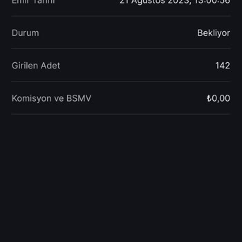 Midas Satış Emrim Kabul Olmuyor