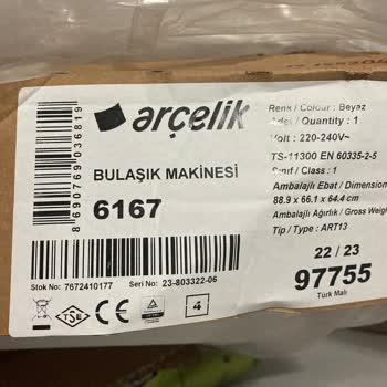 Arçelik Ve Celal Akkanat Bayi Sorumsuzluğu 6167 Bulaşık Makinesi