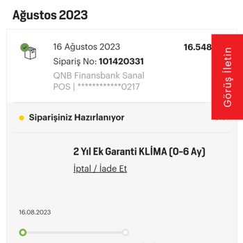 Arçelik Kargolanmayan Klima Siparişi