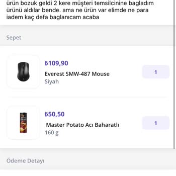 Getir Ürün Bozuk Çıktı