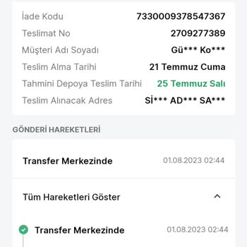 Trendyol Satıcısından Alınan Cep Telefonu